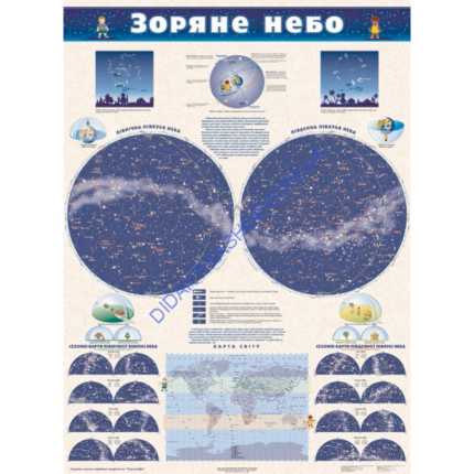 Карта Зоряне небо м-б 1:24 000 000 (108х152 см)