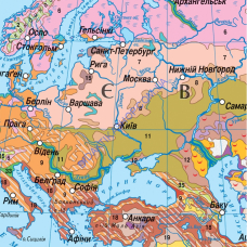 Карта Грунти світу м-б 1:22 000 000 на картоні 158х108 см