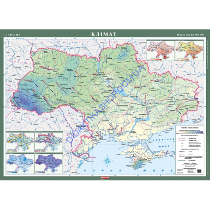 Карта Україна. Клімат м-б 1:1 000 000 розмір 149х107 см