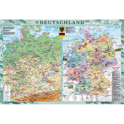 Карта Deutschland (Німеччина) м-б 1:1 000 000 розмір 158х108 
